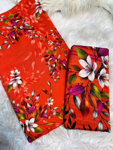 Bana Doria Linen 3PC – Red Blossom