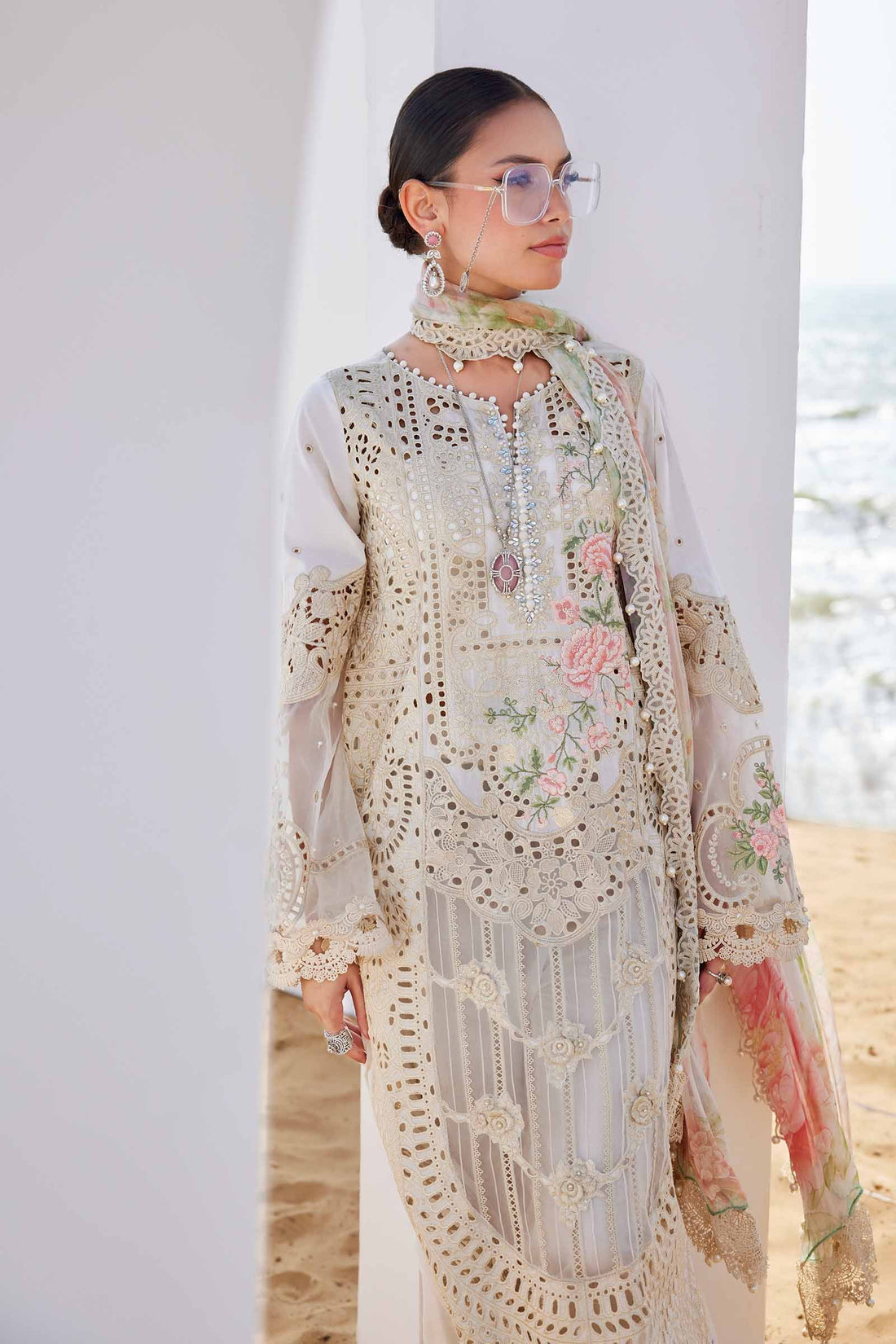3 Piece Unstitched Embroidered Lawn Suit | EID LAWN-25-07 EL-25-07-Default In Stock